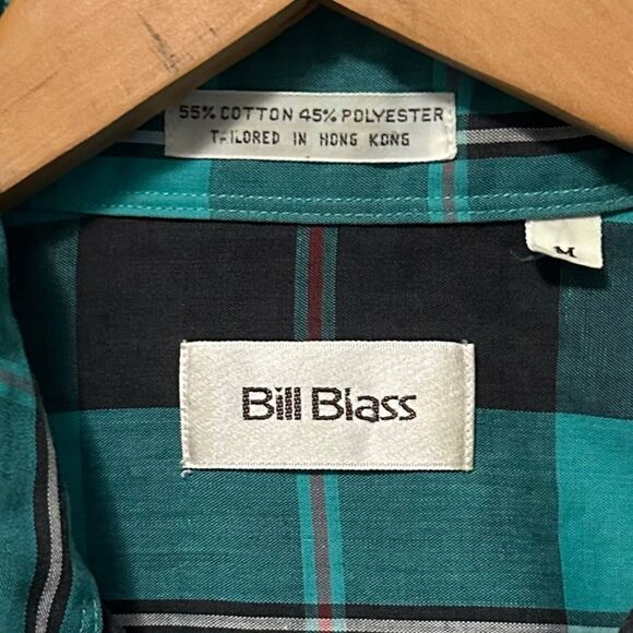 Bill Blass Mens Medium Plaid Western Button Up Multicolor Cowboy Ranch Workwear - Picture 3 of 5